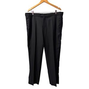 Angelo Rossi Dress Pants Mens 40x28 Black Excellent Flat Front Trousers TOS2M